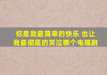 你是我最简单的快乐 也让我最彻底的哭泣哪个电视剧